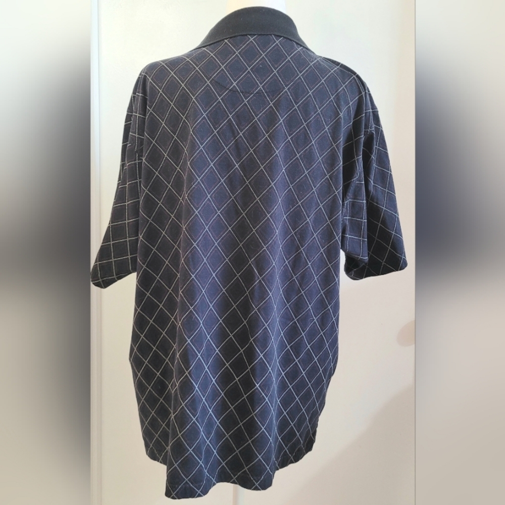PGA TOUR Polo Shirt Blue Polyester Short Sleeve 3 Button w/Collar, Size XL - Picture 3 of 8